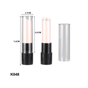 round transparent pink lipstick tube