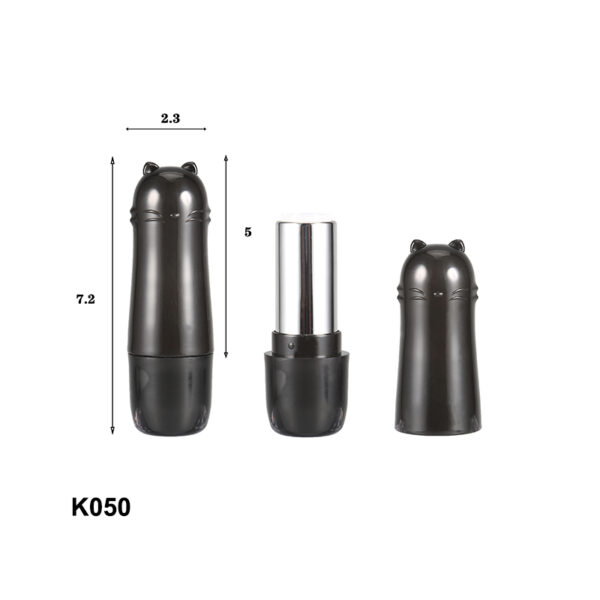 cat shape cap black lipstick tube