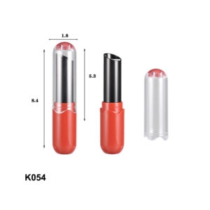 capsule-shaped red lipstick tube packaging