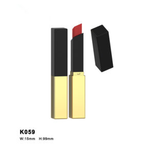 square golden black lipstick tube