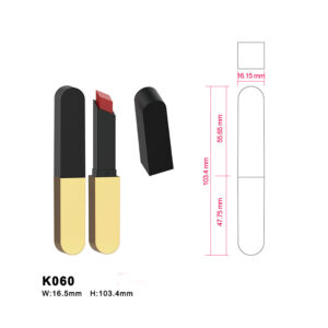 oval golden black lipstick tube