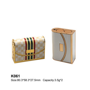 leather bag shape double lipstick container
