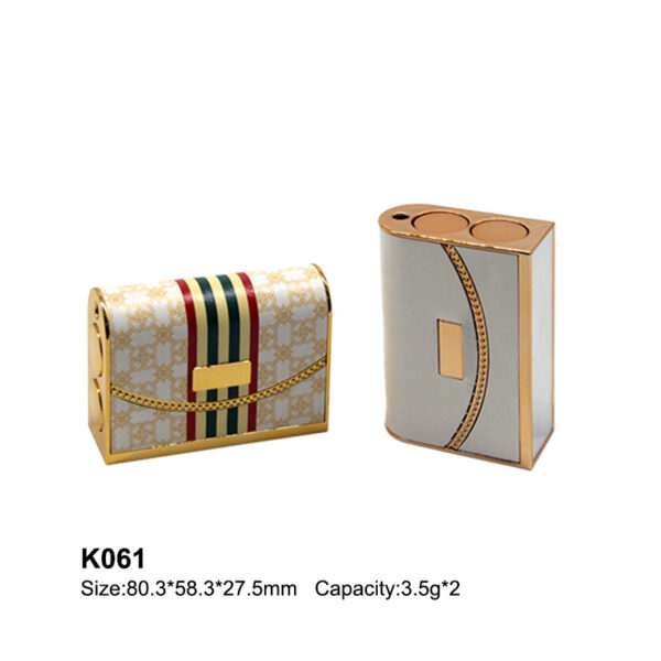 leather bag shape double lipstick container