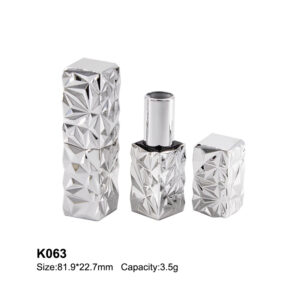 diamond facets magnet silver lipstick tube