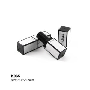 square laser white lipstick tube
