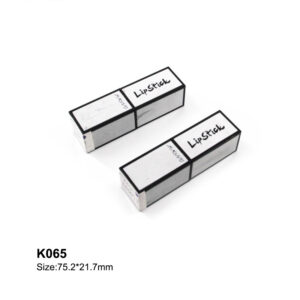 square laser white lipstick tube
