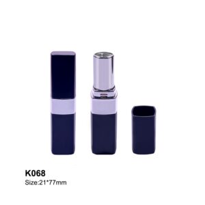 square blue silver lipstick tube