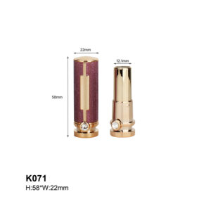 round rose golden leather lipstick tube 