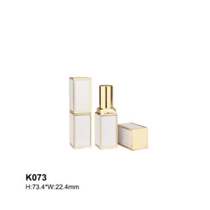 square hot stamping white lipstick container