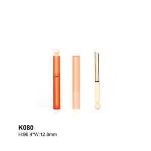 round slim orange lipstick tube
