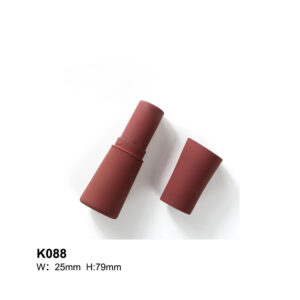 round frosted red lipstick container