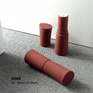 round frosted red lipstick container