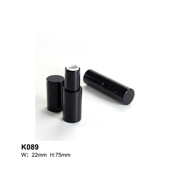 round black empty lipstick container