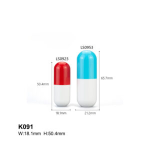 capsule-shaped red& blue lipstick tube