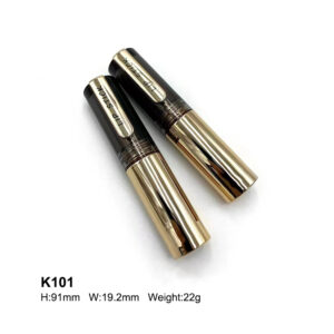 transparent golden lipstick tube with customized print
