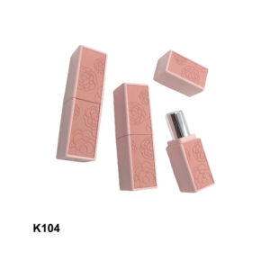 square carved pink rose lipstick tube