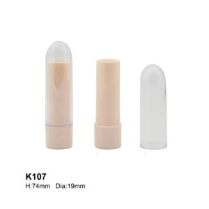 bullet shape transparent pink lipstick container