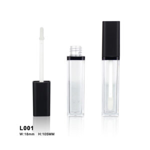 round black transparent lip gloss tube