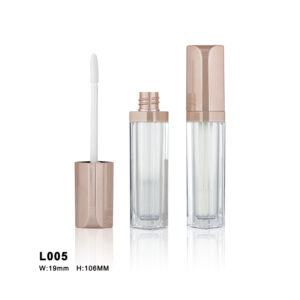 square pinnk transparent lip gloss case