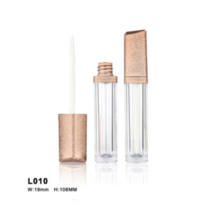 square matte golden lip gloss case