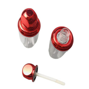 elegant round red lip gloss tube
