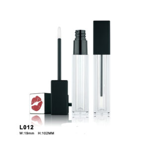 slim square black lip gloss case