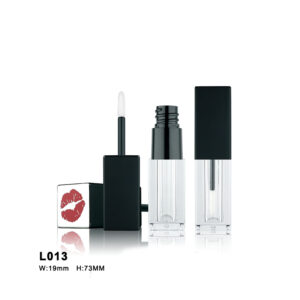 mini square black lip gloss case