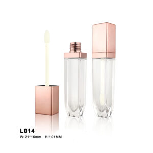 square rose golden lip gloss case
