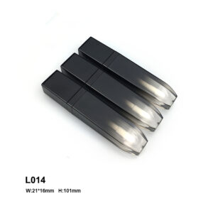 square matte gradient black lip gloss container