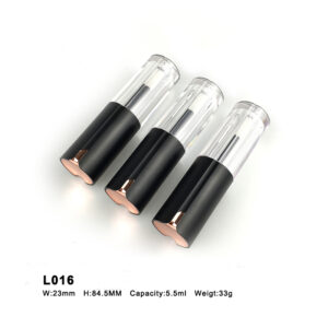 round black golden lip gloss container