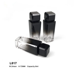 square graident black lip gloss tube