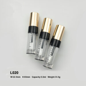 round golden black lip gloss case