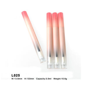 round gradient pink lip gloss tube
