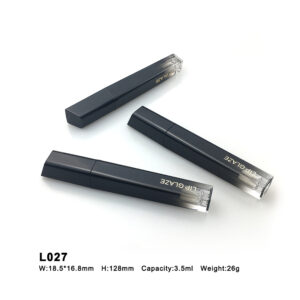 square gradient black lip gloss tube
