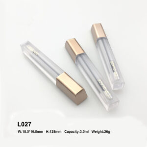 slim rose golden lip gloss tube