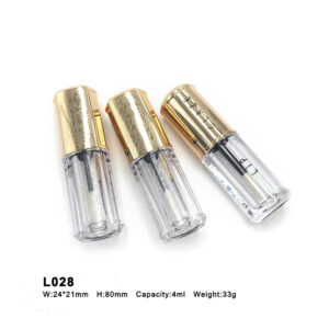 custom print round golden lip gloss tube