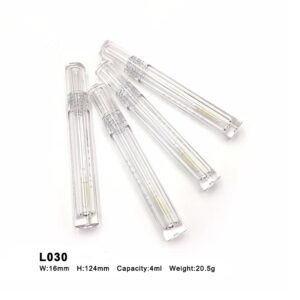 round transparent lip gloss container
