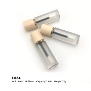 round forsted transparent lip gloss tube