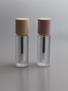 round frosted brown lip gloss tube