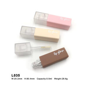 square laser frosted colorful lip gloss container