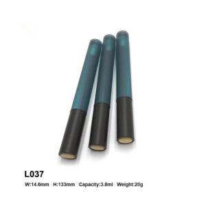 round frosted blue lip gloss container