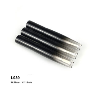 round graident black lip gloss packaging