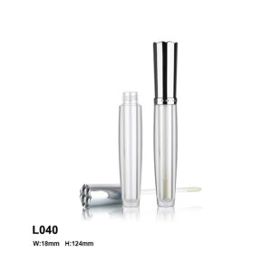 round silver lip gloss case