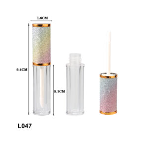 round colorful sticker transparent lip gloss case