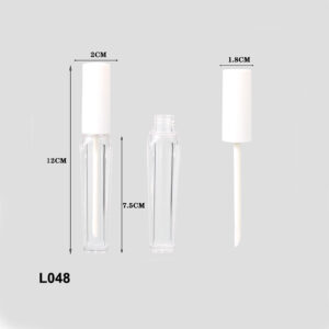 round white transparent lip gloss case