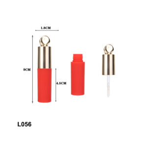 round red lip gloss tube with special shape cap