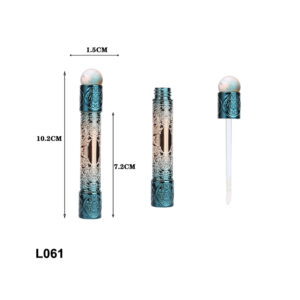 metal color carved lip gloss tube