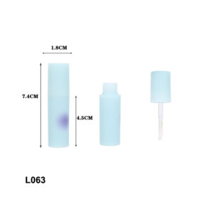round blue lip gloss tube