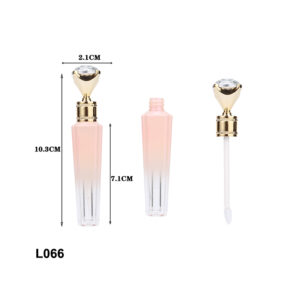 scepter shape gradient pink lip gloss container