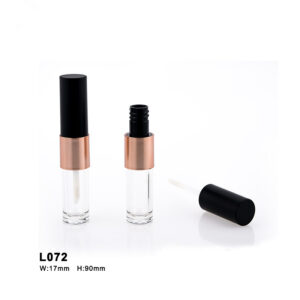 round black golden lip gloss tube